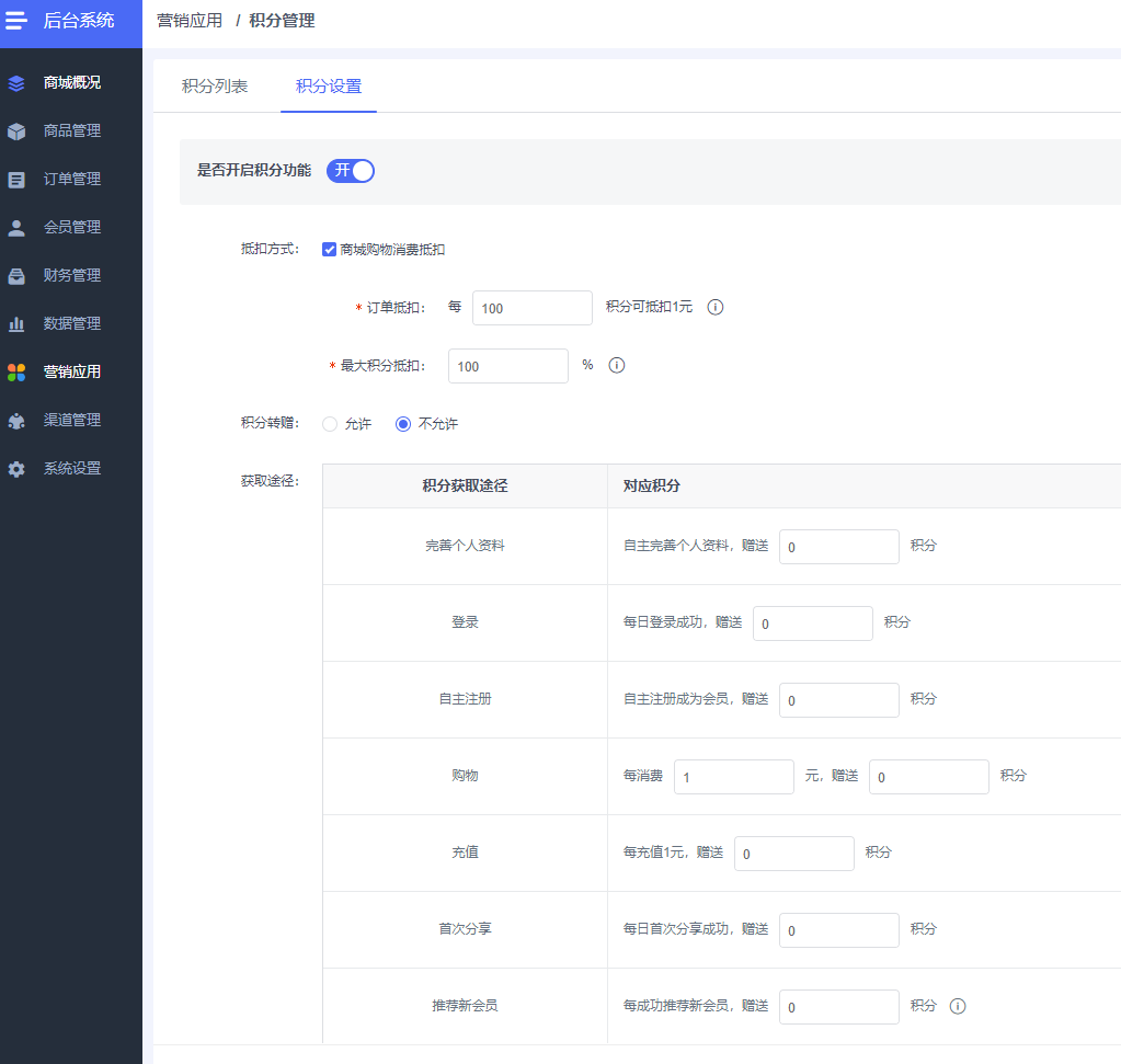 微商城-运营工具-积分管理插图1